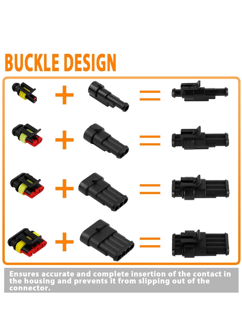 Loquat 352 Pcs 26 Kits Electrical Connectors, Waterproof Automotive Motorcycle Electrical Wire Connector Terminals, 1 2 3 4 Pin Truck Harness Plug Car Spark Plug Connector for Car, Truck - Image 4