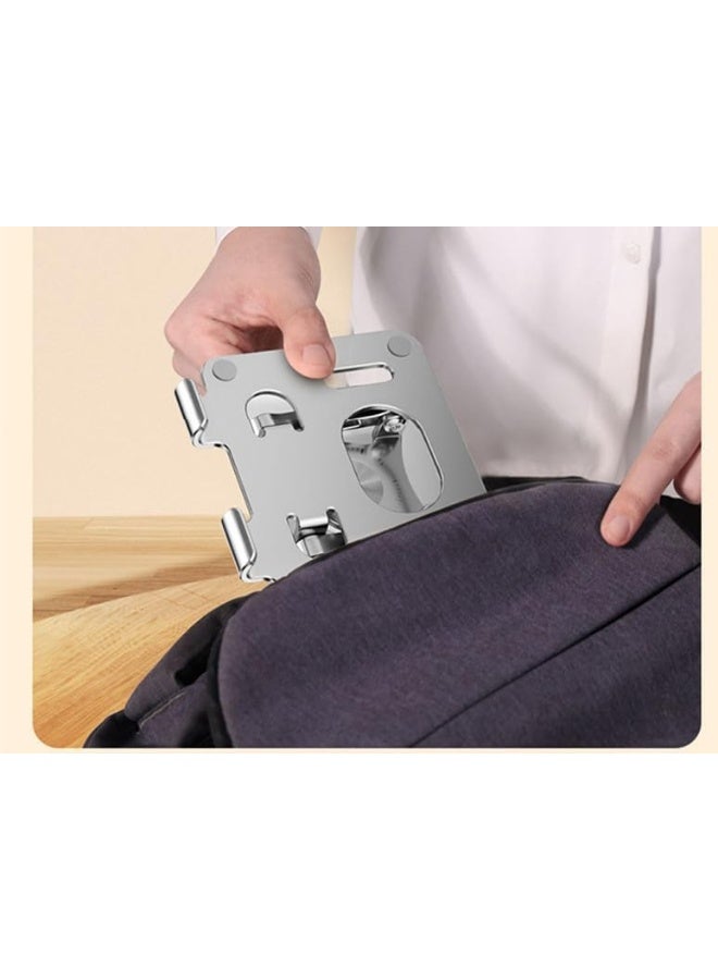 Adjustable Laptop Stand for Desk, 360° Rotating Laptop Riser for MacBook, Ergonomic Computer Stand, Notebook Stand Secure Stop (Grey) - Image 4