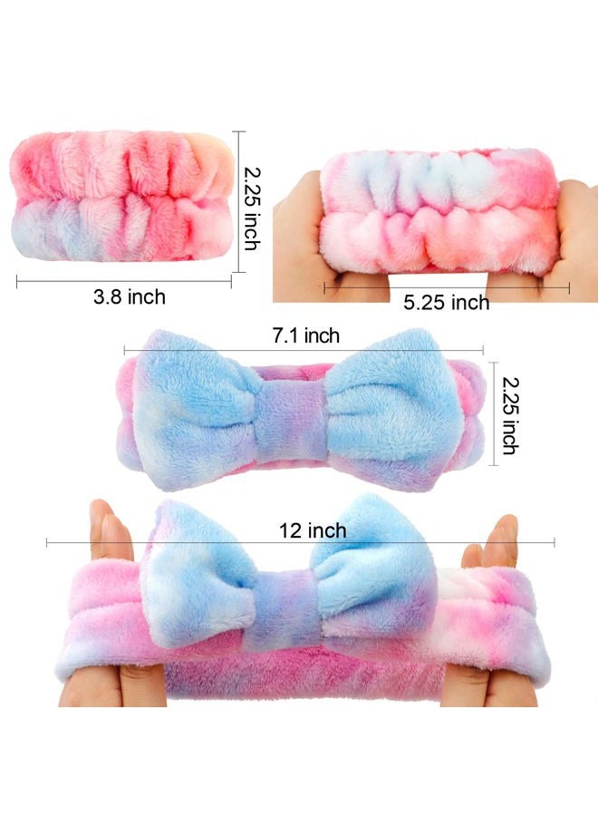 Whavel 6PCS Spa Headband and Wristband Set, Face Wash Headband Makeup Skincare Headband Wrist Bands for Washing Face - Image 2