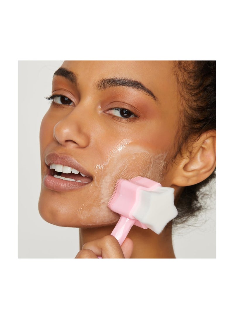 Loquat 1pcs All Star Face Brush -Manual Facial Cleansing Brush, 2-in-1 Skin Care face Brush, Silicone Facial Scrubber Manual Dual Face Wash Brush for Deep Pore Exfoliation Massaging Skin Exfoliator - Image 3