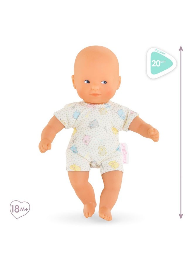 Corolle Corolle Mini Calin Bunnies Baby Doll - Small 8" Soft Body with Blue Eyes and Bunny Pattern Outfit, Vanilla-Scented, Easy to Hold - for Kids Ages 18 Months and up  - Image 2