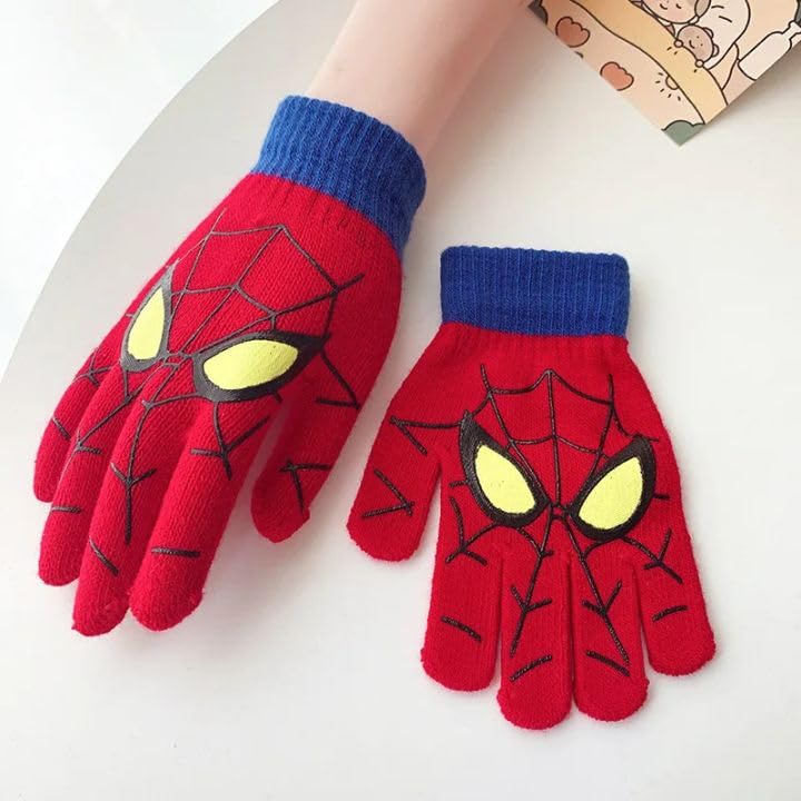 WKLOUYHE Kids Winter Warm Woolen Hand Gloves | winter Warm Hand Gloves for Boy & Girl,Age3-9 Years_Pack of 01,Red - Image 4