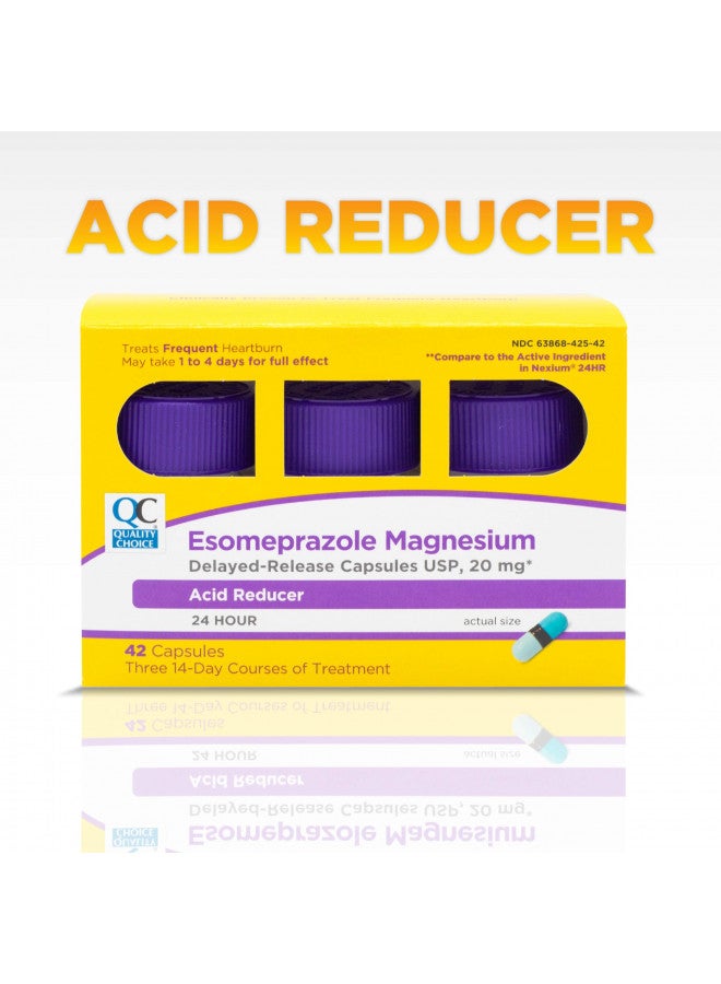 Quality Choice Quality Choice Esomeprazole Magnesium 20 mg Acid Reducer & Heartburn Relief, Delayed Release Capsules for 24 Hour (All Day and Night) Protection, 42 Count - Image 4