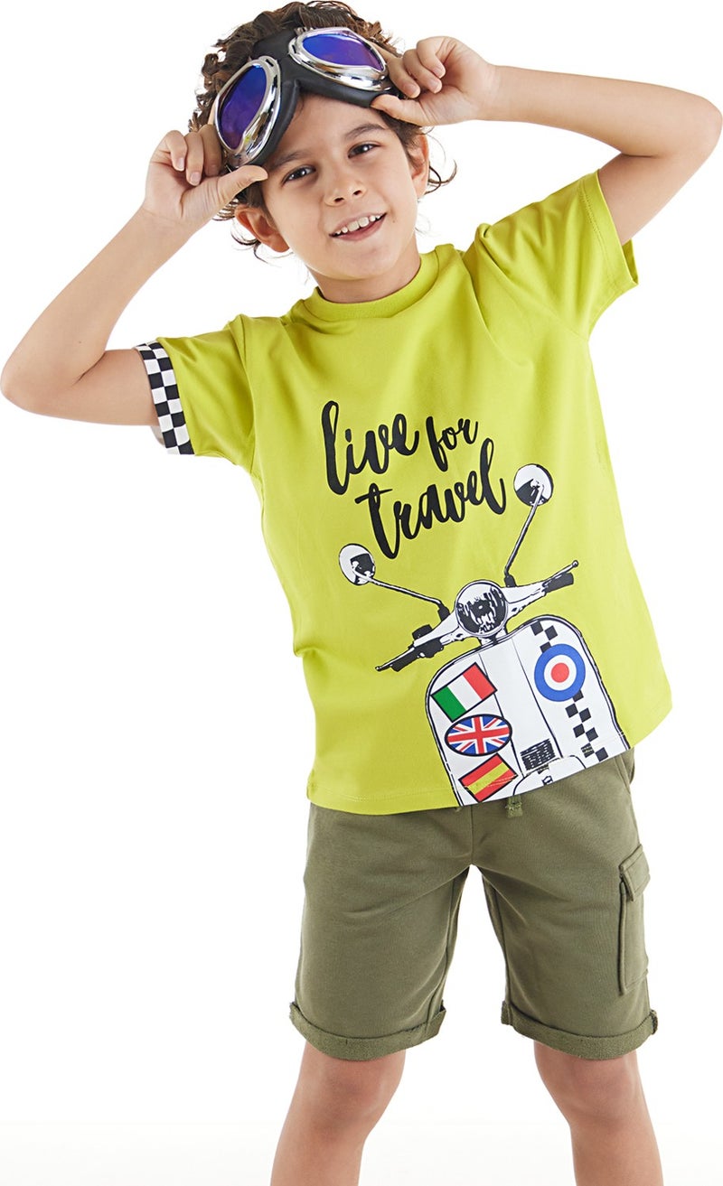 Mshb&G Motorcycle Tour Boy T-Shirt Shorts Set  - Image 1