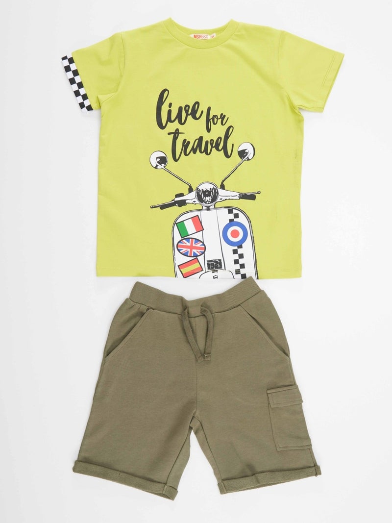 Mshb&G Motorcycle Tour Boy T-Shirt Shorts Set  - Image 3