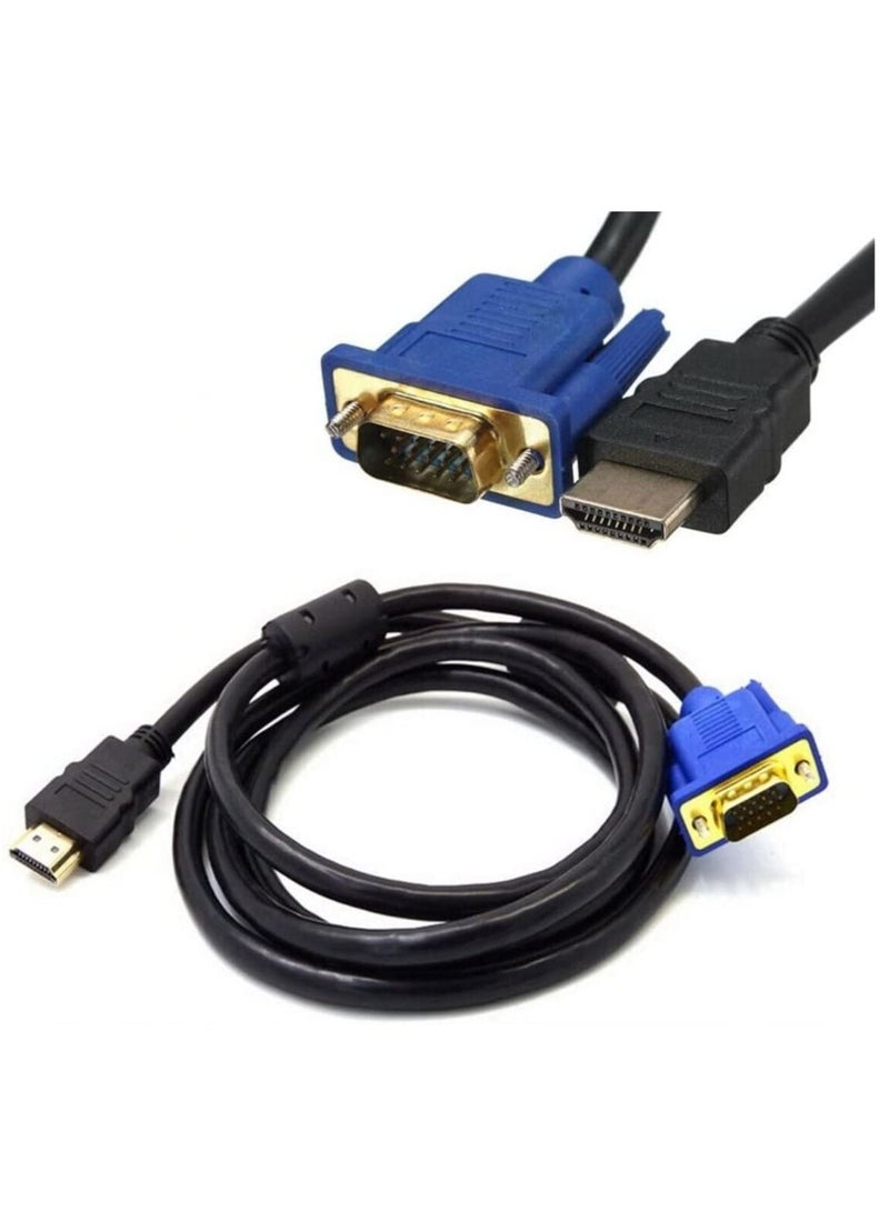 Ntech كابل محول فيديو NTECH HDMI ذكر إلى VGA ذكر DB15 15 دبوس مطلي بالذهب يدعم تحويل الإشارة بدقة 1080 بكسل كاملة من مدخل HDMI للكمبيوتر المحمول HDTV إلى مخرج VGA 1.8 متر/6 قدم أسود - Image 1