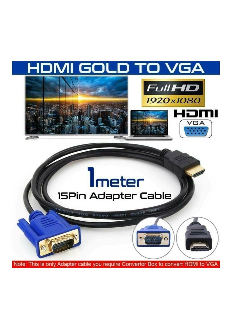 Ntech كابل محول فيديو NTECH HDMI ذكر إلى VGA ذكر DB15 15 دبوس مطلي بالذهب يدعم تحويل الإشارة بدقة 1080 بكسل كاملة من مدخل HDMI للكمبيوتر المحمول HDTV إلى مخرج VGA 1.8 متر/6 قدم أسود - Image 3
