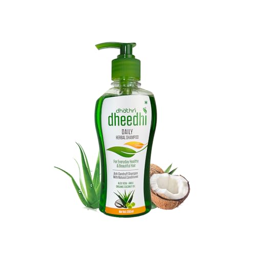 Dhathri Dheedhi Daily Herbal Shampoo for daily use, shampoo for dry and frizzy hair that makes hair healthy & strong, mild shampoo for daily use (250ml) - Image 1