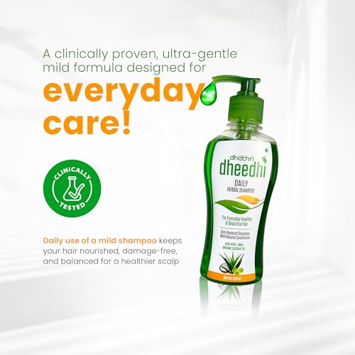 Dhathri Dheedhi Daily Herbal Shampoo for daily use, shampoo for dry and frizzy hair that makes hair healthy & strong, mild shampoo for daily use (250ml) - Image 2