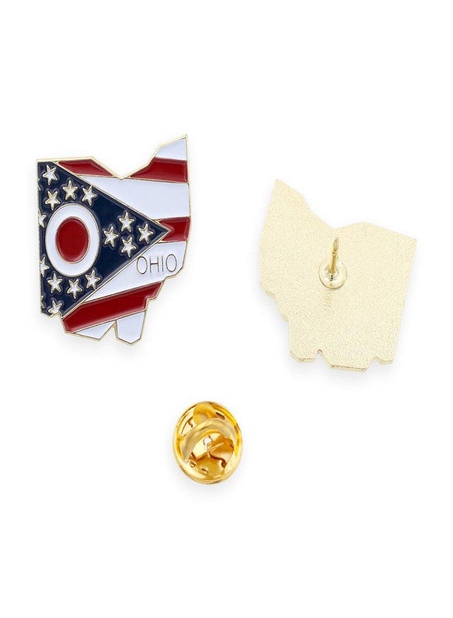 Forge Ohio State Shape Outline and Ohio State Flag Lapel Pin - Bulk Value Pack Available! (1 Pin) - Image 2