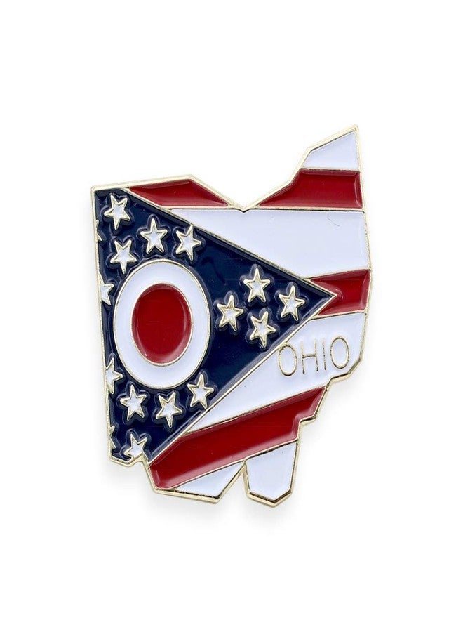 Forge Ohio State Shape Outline and Ohio State Flag Lapel Pin - Bulk Value Pack Available! (1 Pin) - Image 3