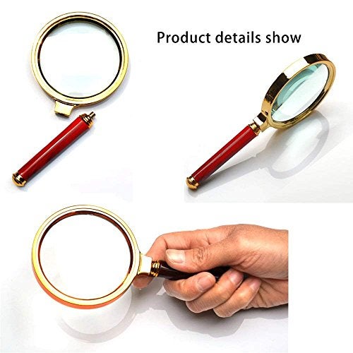 Density Collection 10X, 80 MM DiaHandheld Magnifier, Reading Magnifier Loupe Glasses 10X with Rosewood Handle for Book and Newspaper Reading, Insect and Hobby Observation, Classroom Science - Image 5