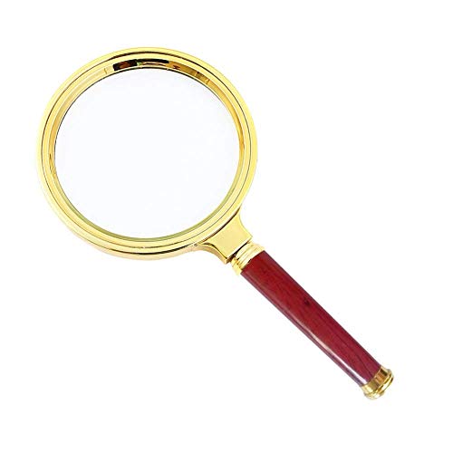 Density Collection 10X, 80 MM DiaHandheld Magnifier, Reading Magnifier Loupe Glasses 10X with Rosewood Handle for Book and Newspaper Reading, Insect and Hobby Observation, Classroom Science - Image 1