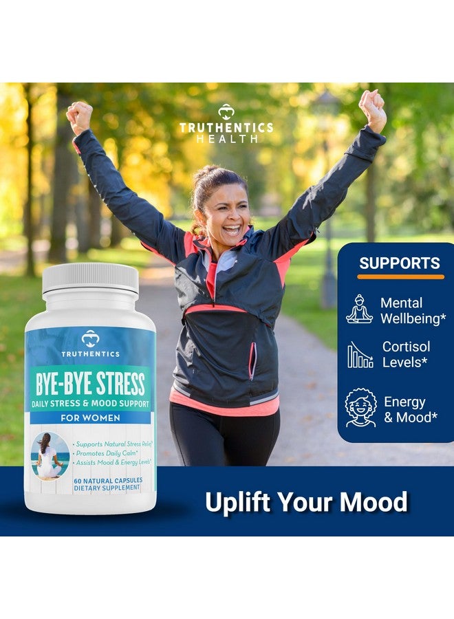 TRUTHENTICS Stress Relief Supplement for Women - Natural Calm, Energy and Mood Support with Ashwagandha, GABA, Lemon Balm, L-Theanine, Rhodiola, Vitamin B - Vegan - 60 Capsules - Image 2