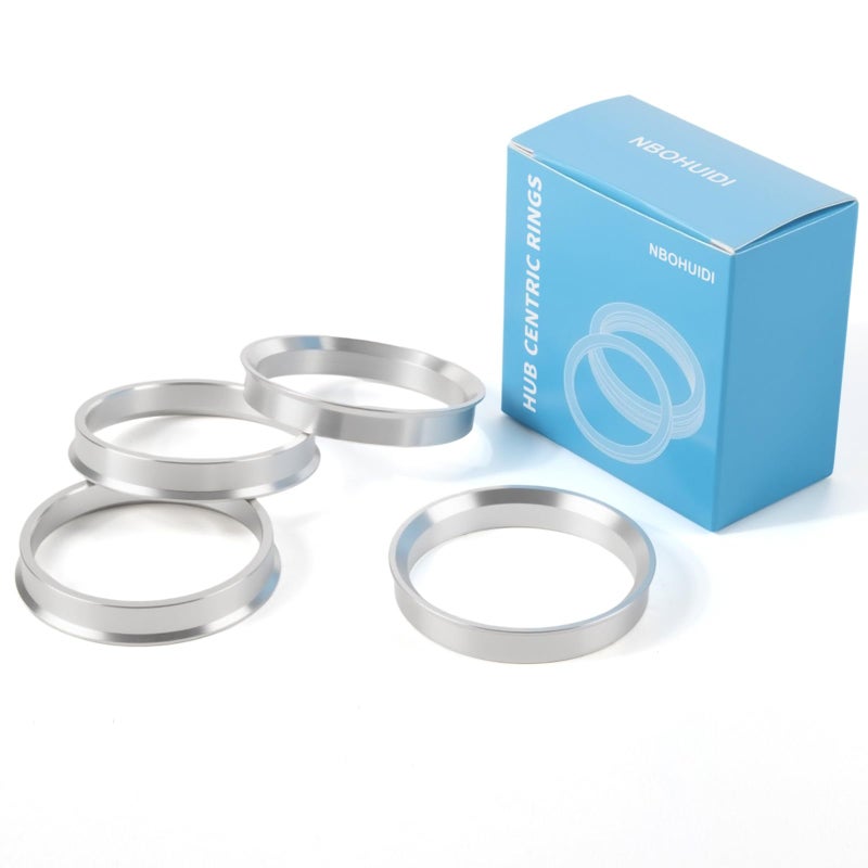 NBOHUIDI Hub Centric Rings Pack of 4 Inner Diameter 571 mm to Outer Diameter 731 mm Silver Aluminum Hub Ring Compatible with Audi Volkswagen VW BMW Chrysler Dodge Pontiac - Image 2