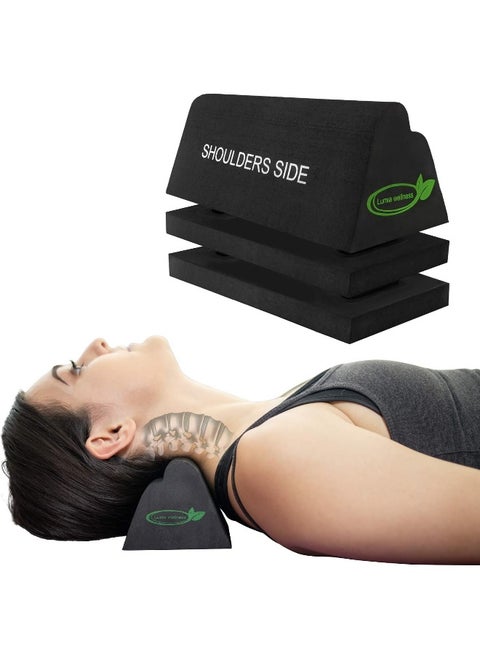 Cervical Orthotic Traction Block | Firm | Spinal & Neck Alignment | 3-Height Adjustable Design | Cervical Traction Device & Neck Stretcher