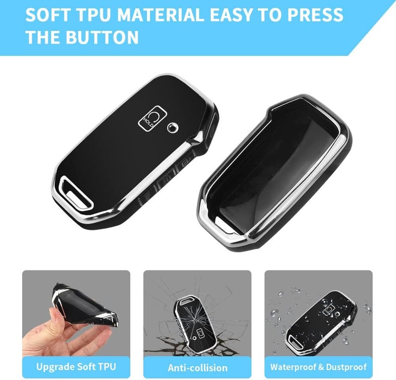 QBUC for Kia Key Fob Cover, TPU Key Shell with Leather Lanyard Suitable for Forte Sportage Soul K5 Telluride Remote/Smart Key - Image 4