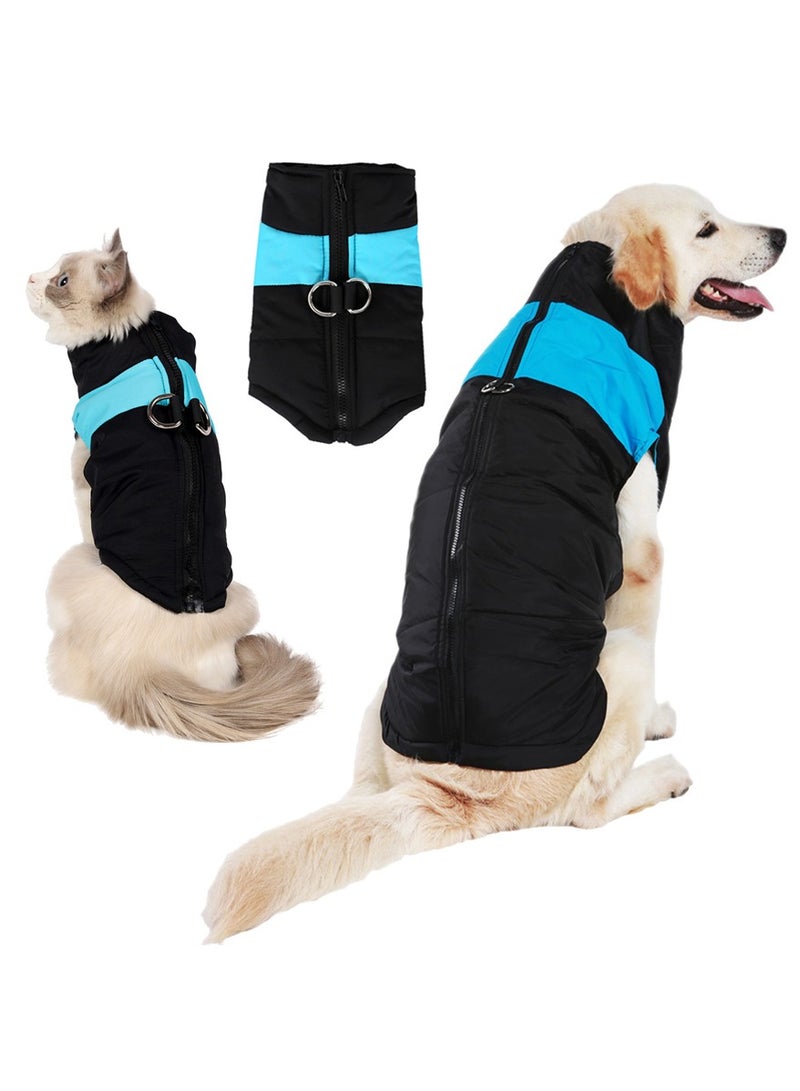 Loquat Squality Pet Padded Vest Thickened Waterproof Windproof Clothing Blue - Image 2