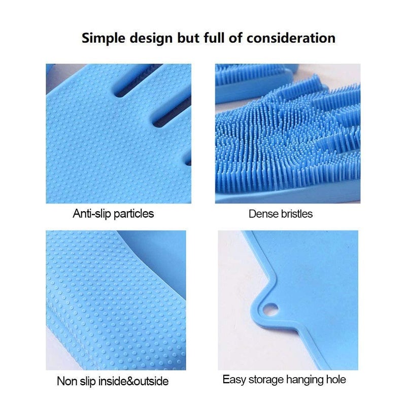 DIYA ENTERPRISE Silicone Hand Gloves for Dish Washing Kitchen Cleaning Gloves, Pet Grooming, Great for Washing Dish, Car, Bathroom (Multicoloured)  - Image 4