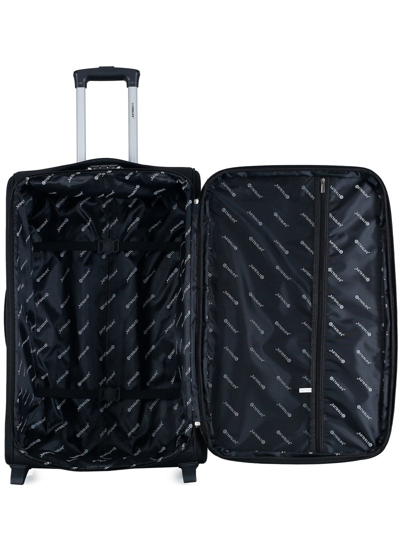 STARLIFE - Set of 3 Light Weight Polyester Trolley Luggage 2 Wheels With Number Lock 20,24,28 Inches - Image 1