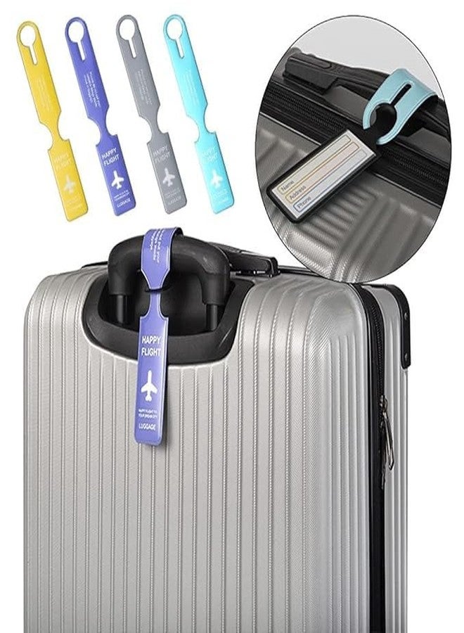 SANTALON Silicone Luggage Tag | Flexible Travel Bag Identification Tag with Name, Address & Phone Card | Silicon Strap ID Label for Suitcases, Trolley Bags, Backpacks & Duffel Bags - Multicolour (5) - Image 1