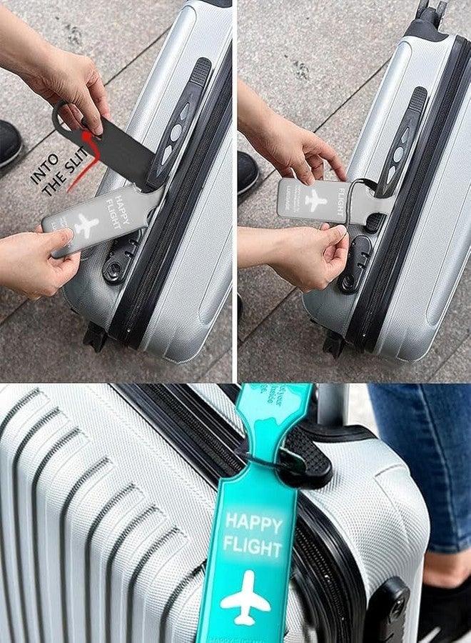 SANTALON Silicone Luggage Tag | Flexible Travel Bag Identification Tag with Name, Address & Phone Card | Silicon Strap ID Label for Suitcases, Trolley Bags, Backpacks & Duffel Bags - Multicolour (5) - Image 3