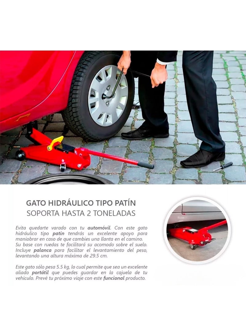Hydraulic Trolley Jack - 2 Ton Capacity, Durable & Easy-to-Use with Wheels, Powerful Lift for Automotive Use - Image 2