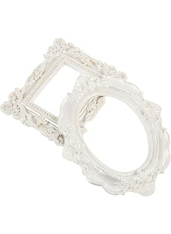 2 Pieces Delicate Vintage Photo Frames Elegant Selfie Home Decor Photography Props For Shops Bedrooms Offices Smooth Polished Black - Image 1