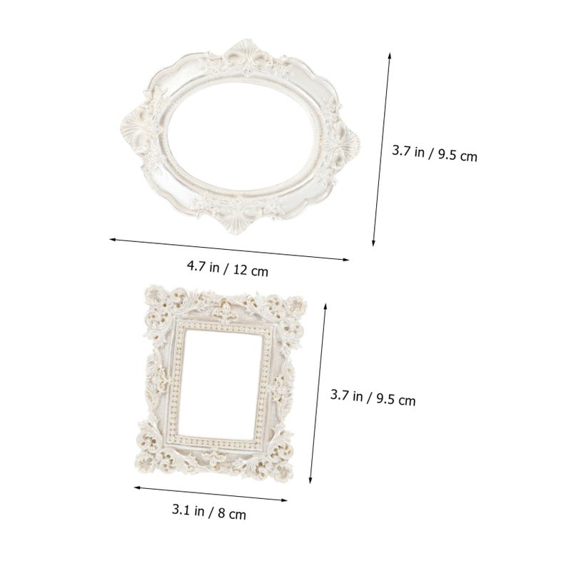 2 Pieces Delicate Vintage Photo Frames Elegant Selfie Home Decor Photography Props For Shops Bedrooms Offices Smooth Polished Black - Image 3