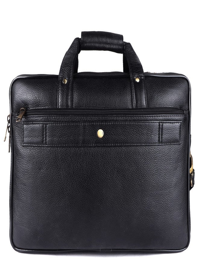 TAURUS Brown Genuine Leather 16 Inch Laptop Bag/Office Bags for Men With Huge Capacity (BLACK) - Image 2