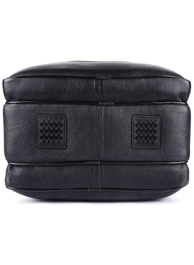 TAURUS Brown Genuine Leather 16 Inch Laptop Bag/Office Bags for Men With Huge Capacity (BLACK) - Image 4