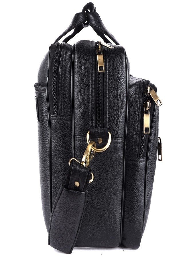 TAURUS Brown Genuine Leather 16 Inch Laptop Bag/Office Bags for Men With Huge Capacity (BLACK) - Image 3
