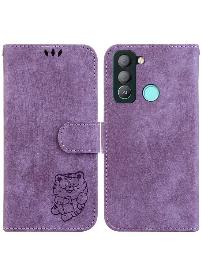 erorex Case For Tecno Pop 5 LTE BD4 Little Tiger Embossed Leather Phone Case - Image 1
