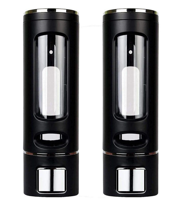 SELLZY ABS Plastic Wall Mounted Liquid Shampoo/Conditioner/Handwash/Lotion/Gel Soap Dispenser for Bathroom Kitchen (400ml) | Black, (Pack of 2) - Image 1