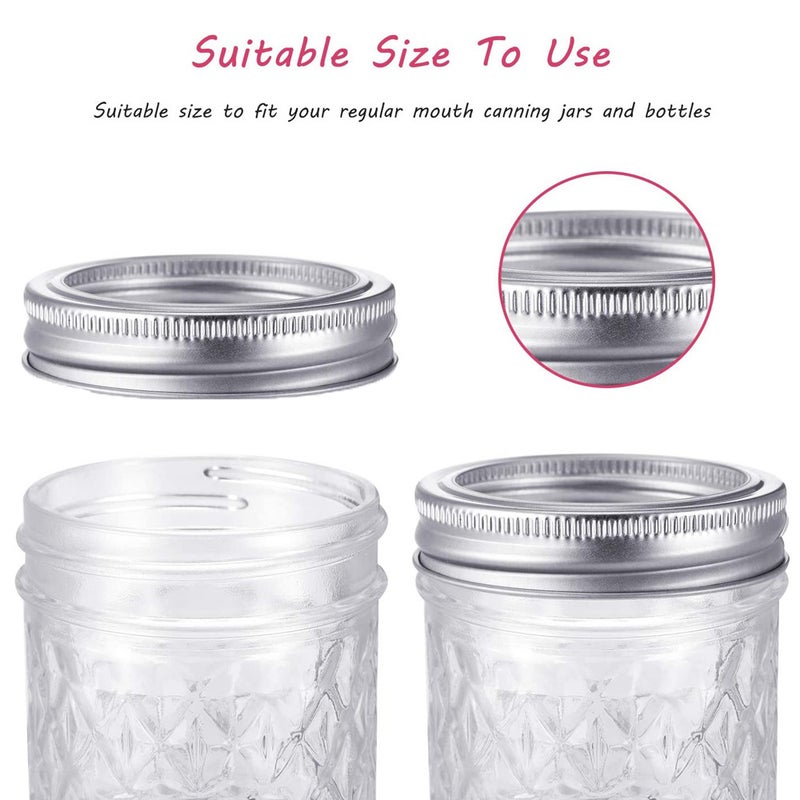 70mm Regular Mouth Mason Canning Lids, Tinplate Leak Proof Lids for Mason Jar Regular Mouth Split-Type Lids Leak Proof and Secure Canning Jar Caps(24 Count Canning Lids + 24 CountRings) - Image 5