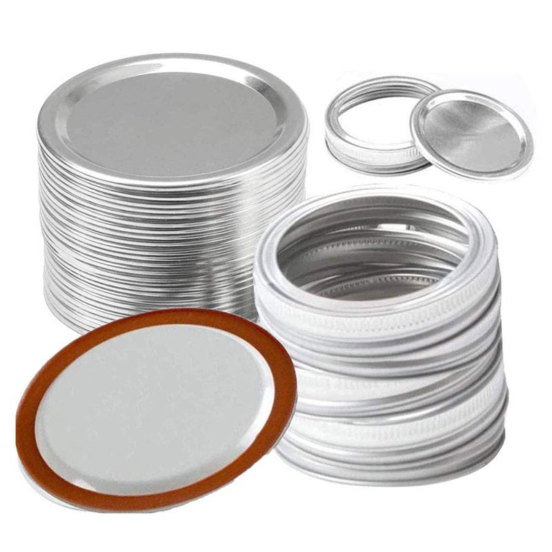 70mm Regular Mouth Mason Canning Lids, Tinplate Leak Proof Lids for Mason Jar Regular Mouth Split-Type Lids Leak Proof and Secure Canning Jar Caps(24 Count Canning Lids + 24 CountRings) - Image 2