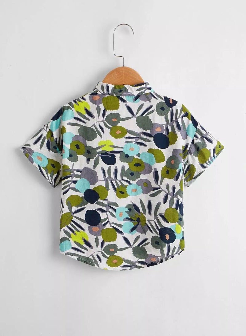 Toddler Boys Allover Plants Shirt  - Image 2