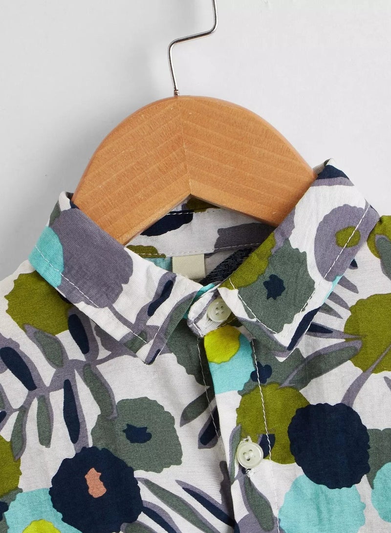 Toddler Boys Allover Plants Shirt  - Image 3