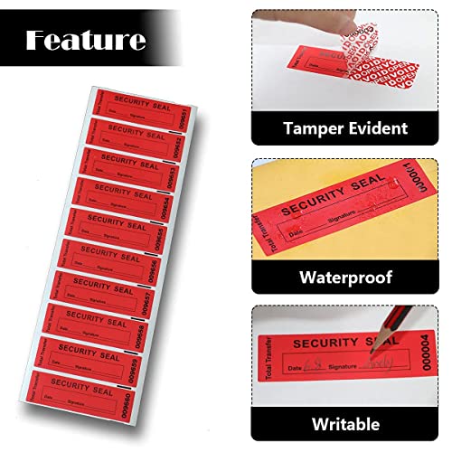 ILMBVM 120 pcs Total Transfer Tamper Evident Security Warranty Void Seals / Stickers High Security Tamper for Reusable Package(1 x 3.35Inches,Serial Numbers Transfer,red)… - Image 3