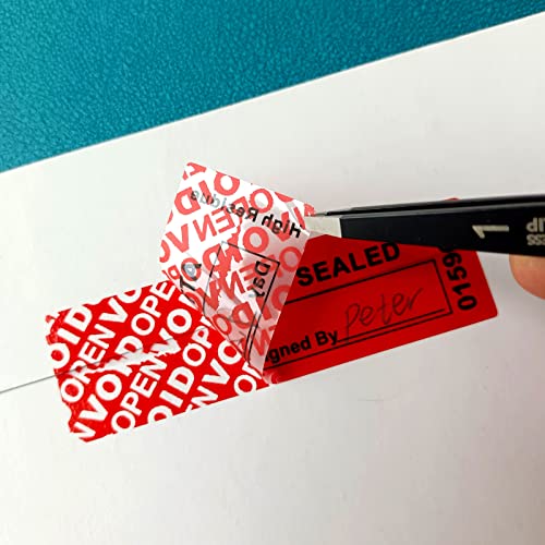 ILMBVM 120 pcs Total Transfer Tamper Evident Security Warranty Void Seals / Stickers High Security Tamper for Reusable Package(1 x 3.35Inches,Serial Numbers Transfer,red)… - Image 4
