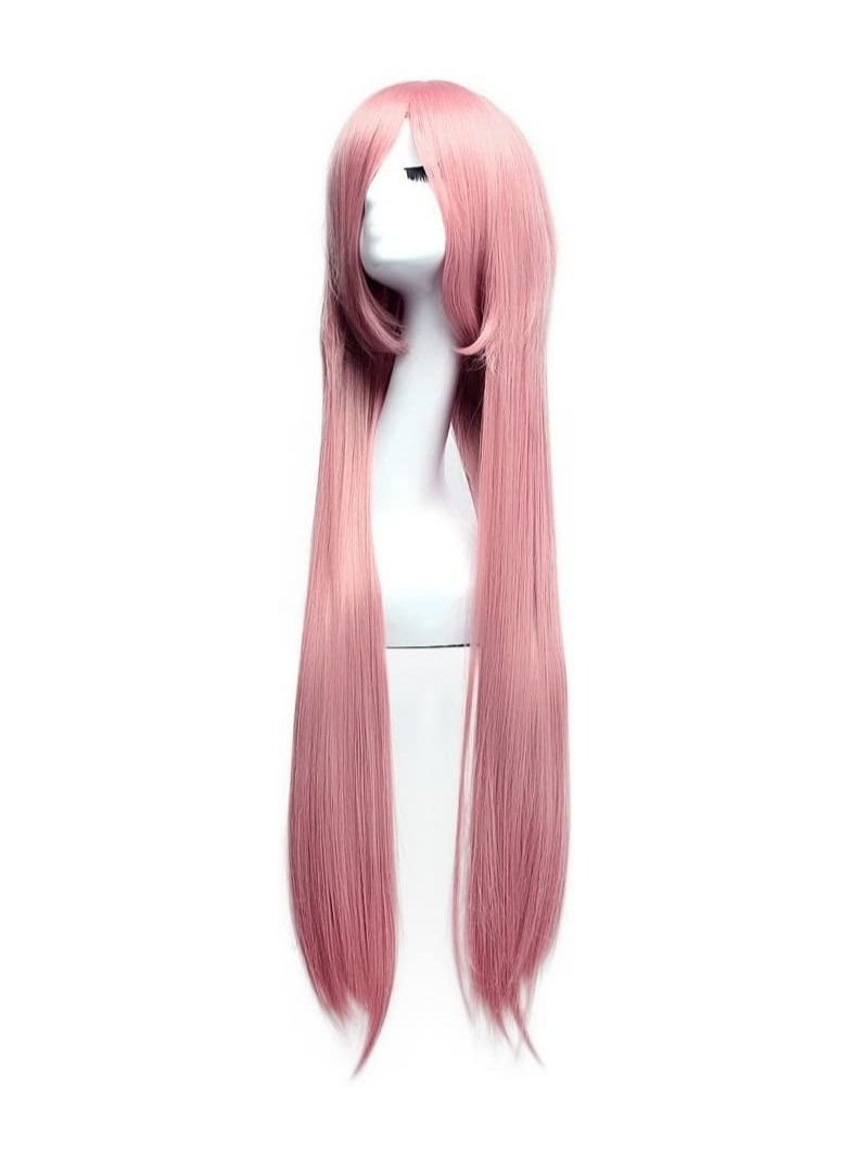 إستيل 40 بوصة 100 سم زي أنيمي طويل مستقيم تأثيري شعر مستعار للحفلات الوردي - Image 1