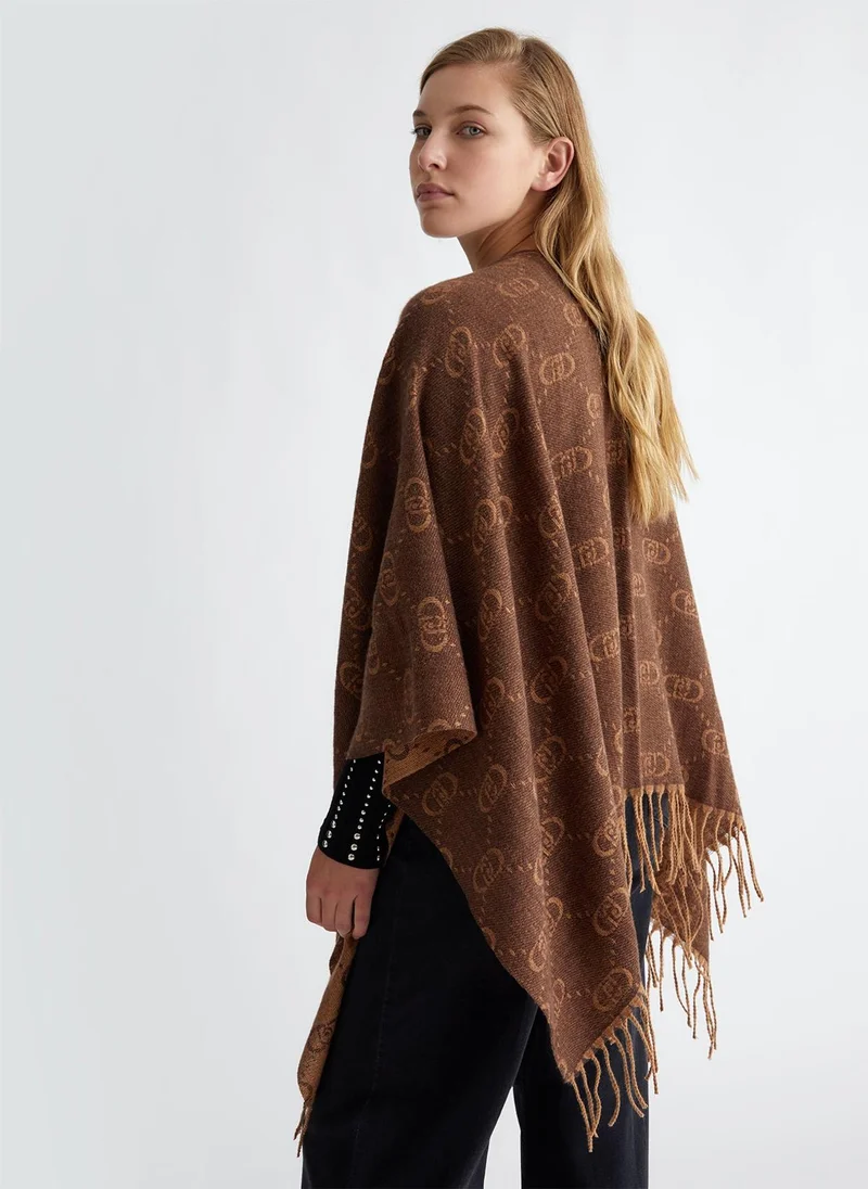 Liu Jo Poncho with jacquard monogram logo