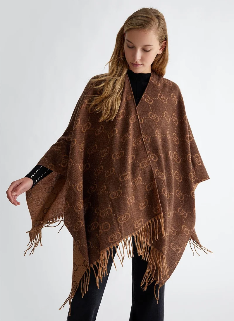 Liu Jo Poncho with jacquard monogram logo