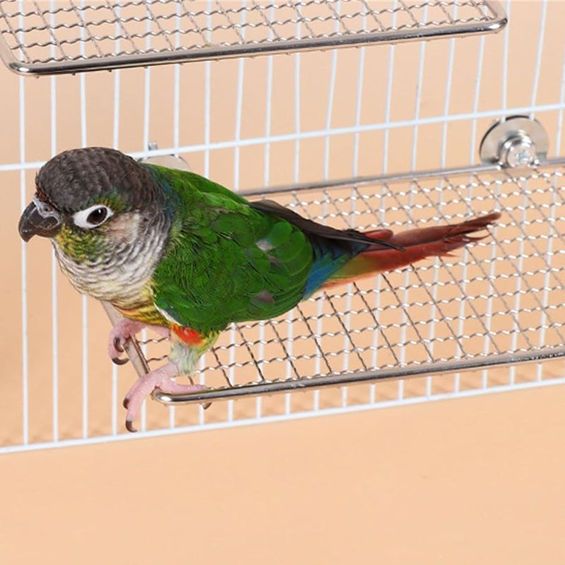 XL Stainless Steel Bird Perch Platform Cage Accessories Safe Resting Jumping Stand - Image 4