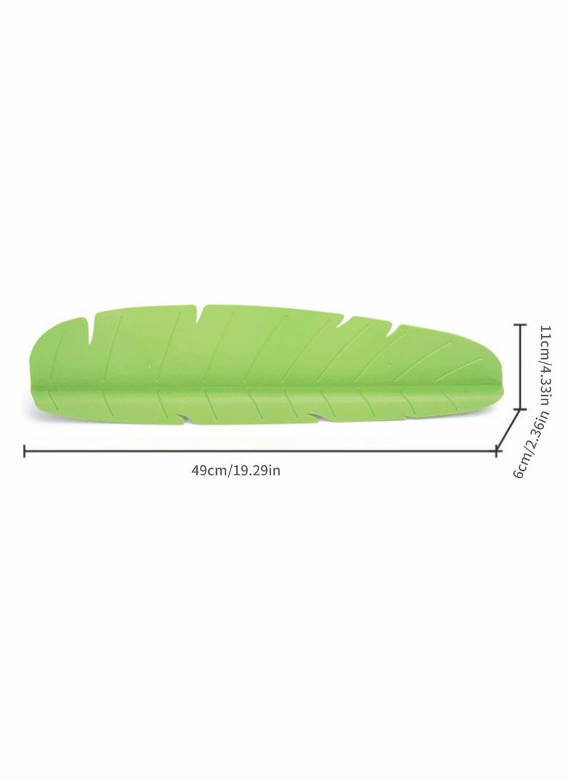Kitchen Bathroom Sink Splashback, Water Baffle, Premium Leaf Silicone Backsplash Behind Faucet, Upgraded Design Dish Washing Anti Splash Suction Plate (Green)