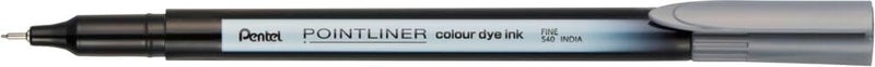 بنتل قلم Pentel S40 Pointliner، حبر صبغي ملون، سمك خط 0.4 مم، لون رمادي (قلم واحد) - Image 1