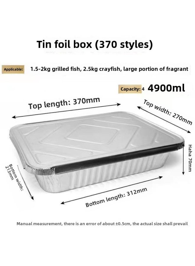 Grilled Fish Take-out Packing Box Heatable Tin Foil Aluminum Foil Plate Disposable Rectangular Grilled Fish Barbecue Box Wholesale-Color:F320 Box + Aluminum Lid + Handbag + Bracket + 1 Oil - Image 5