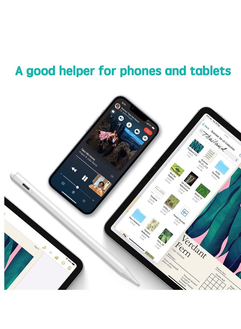 Active Stylus Pen with Palm Rejection for Precise Writing/Drawing Compatible with Apple iPad White - Image 5