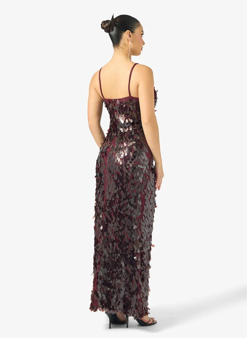 Ginger Strappy Sequin Embellished Evening Dress