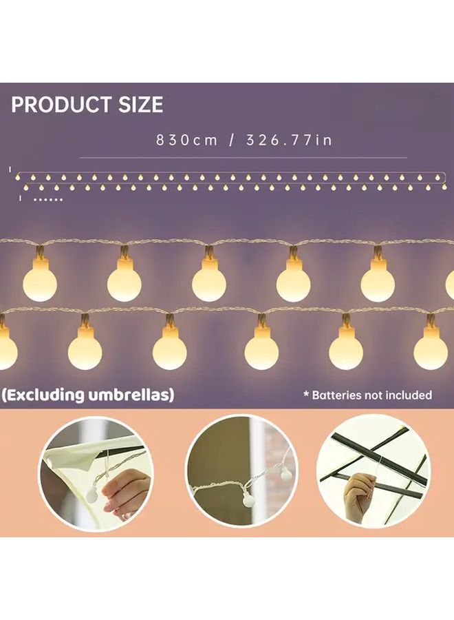 GDSIZHE 56 مصباح LED خرافي مع 8 أوضاع إضاءة بيضاء دافئة، أضواء سلكية تعمل بالبطارية للاستخدام الخارجي في الحفلات والتخييم وحفلات الزفاف وديكور عيد الميلاد والحديقة - Image 2